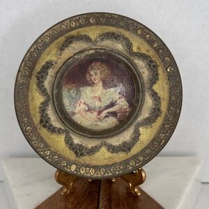 Antique Embossed Metal Meltis Limit Chocolate Tin Bedford, England